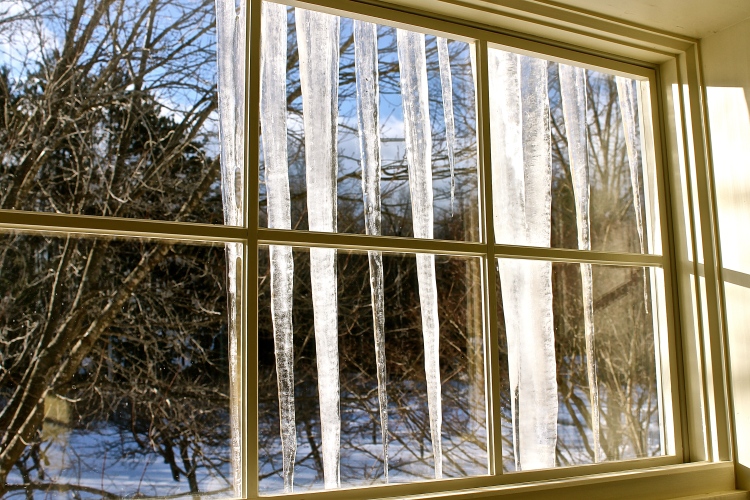 Icicles Shine Like Baccarat Crystals Decorating The Windows
