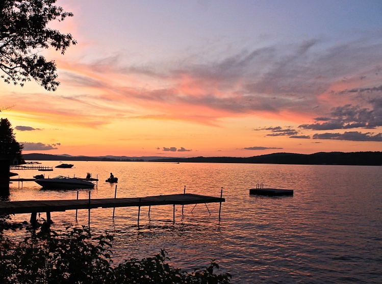 sunset long lake naples maine