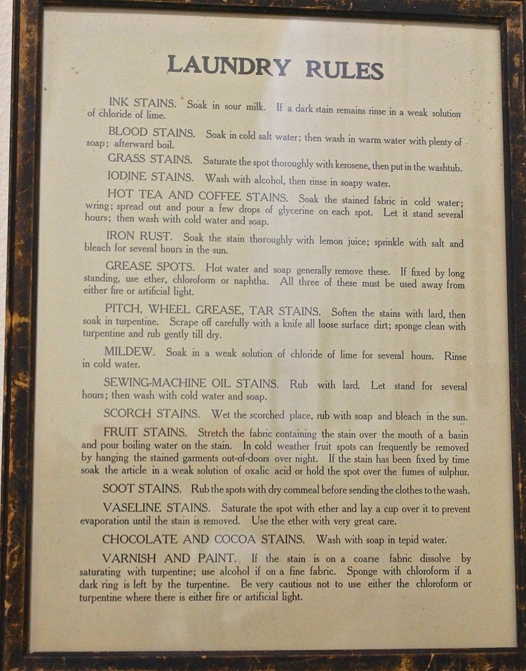 An Antique List Of Laundry Rules