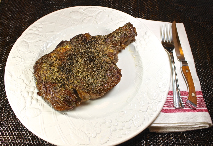 Sous Vide Rib Eye "Cowboy" Steak…That Big Hunk Of Meat Needed A Platter Not A Plate