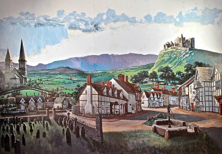 mural of an Irish village